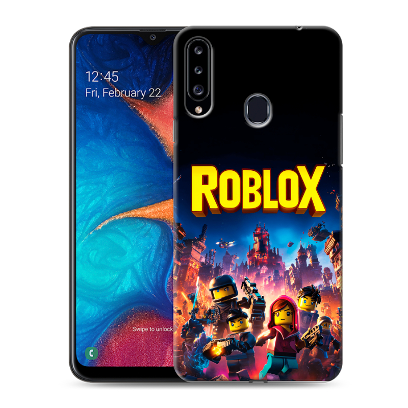 Силиконовый противоударный чехол на Samsung Galaxy A20s с принтом Roblox Роблокс Силиконовый противоударный чехол на Samsung Galaxy A20s с принтом Roblox Роблокс
