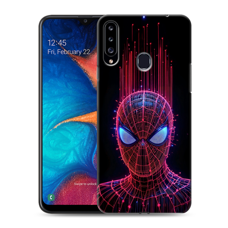 Силиконовый противоударный чехол на Samsung Galaxy A20s с принтом Spiderman Человек паук Силиконовый противоударный чехол на Samsung Galaxy A20s с принтом Spiderman Человек паук