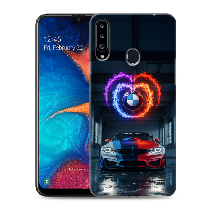 Силиконовый чехол на Samsung Galaxy A20s с принтом BMW БМВ Силиконовый чехол на Samsung Galaxy A20s с принтом BMW БМВ