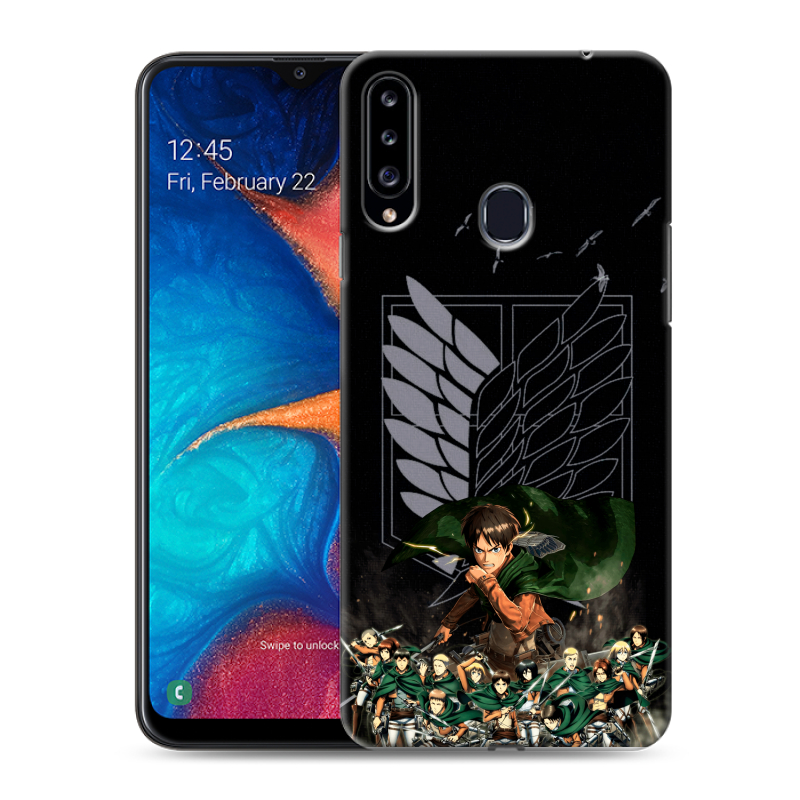 Силиконовый чехол на Samsung Galaxy A20s с принтом Атака титанов Силиконовый чехол на Samsung Galaxy A20s с принтом Атака титанов