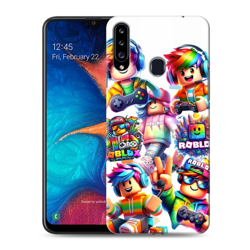 Силиконовый противоударный чехол на Samsung Galaxy A20s с принтом Roblox Роблокс Силиконовый противоударный чехол на Samsung Galaxy A20s с принтом Roblox Роблокс