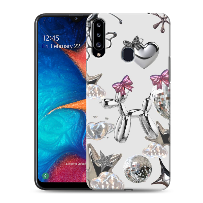 Силиконовый противоударный чехол на Samsung Galaxy A20s с принтом Y2K Силиконовый противоударный чехол на Samsung Galaxy A20s с принтом Y2K