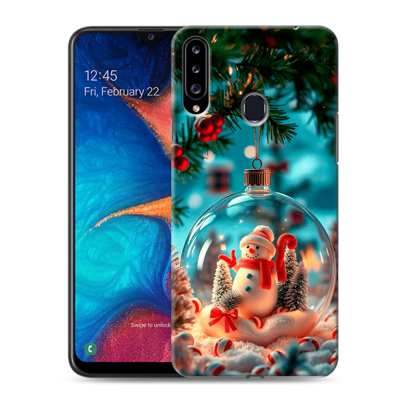 Силиконовый противоударный чехол на Samsung Galaxy A20s с принтом Новый год Силиконовый противоударный чехол на Samsung Galaxy A20s с принтом Новый год