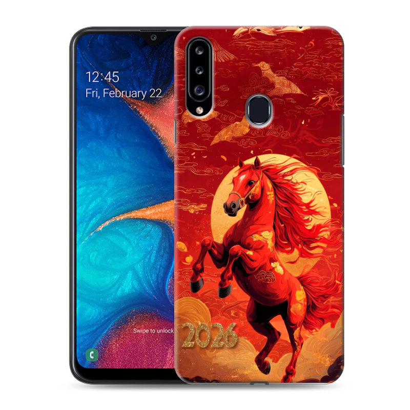 Силиконовый противоударный чехол на Samsung Galaxy A20s с принтом Новый год Силиконовый противоударный чехол на Samsung Galaxy A20s с принтом Новый год