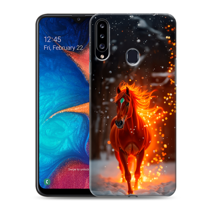 Силиконовый чехол на Samsung Galaxy A20s с принтом Новый год Силиконовый чехол на Samsung Galaxy A20s с принтом Новый год
