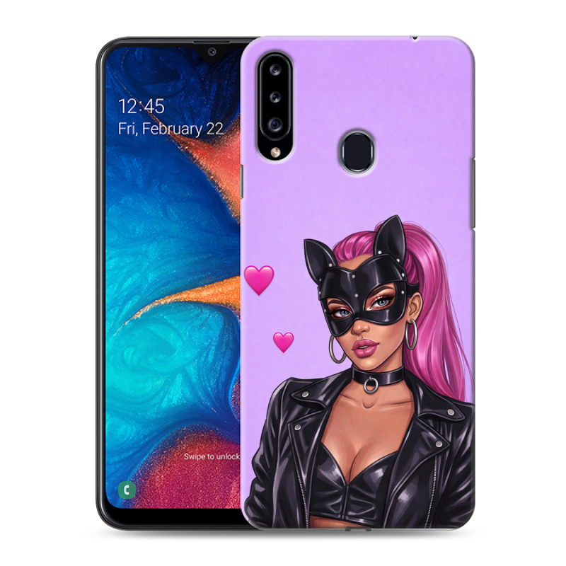 Силиконовый противоударный чехол на Samsung Galaxy A20s с принтом женский Силиконовый противоударный чехол на Samsung Galaxy A20s с принтом женский
