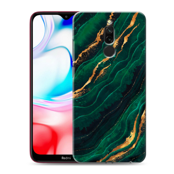 Силиконовый чехол на Xiaomi RedMi 8 с принтом Мрамор зеленое золото Силиконовый чехол на Xiaomi RedMi 8 с принтом Мрамор зеленое золото