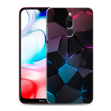 Силиконовый чехол на Xiaomi RedMi 8 с принтом Геометрия неона Силиконовый чехол на Xiaomi RedMi 8 с принтом Геометрия неона