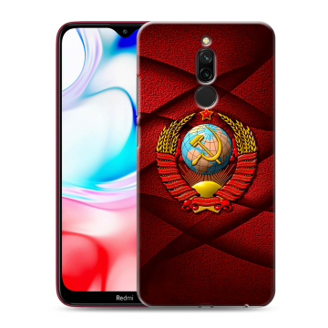Силиконовый чехол на Xiaomi RedMi 8 с принтом Герб СССР Силиконовый чехол на Xiaomi RedMi 8 с принтом Герб СССР