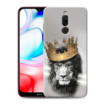 Силиконовый чехол на Xiaomi RedMi 8 с принтом Лев с короной Силиконовый чехол на Xiaomi RedMi 8 с принтом Лев с короной