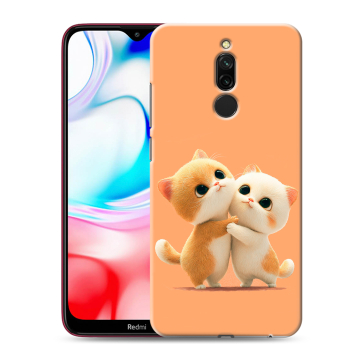 Силиконовый чехол на Xiaomi RedMi 8 с принтом Милые котики Силиконовый чехол на Xiaomi RedMi 8 с принтом Милые котики