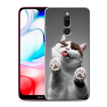 Силиконовый чехол на Xiaomi RedMi 8 с принтом Коты Силиконовый чехол на Xiaomi RedMi 8 с принтом Коты