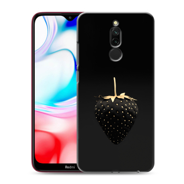 Силиконовый чехол на Xiaomi RedMi 8 с принтом Черная клубника Силиконовый чехол на Xiaomi RedMi 8 с принтом Черная клубника