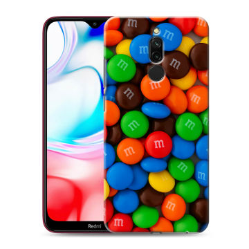 Силиконовый чехол на Xiaomi RedMi 8 с принтом Конфеты Силиконовый чехол на Xiaomi RedMi 8 с принтом Конфеты