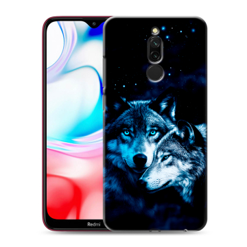 Силиконовый чехол на Xiaomi RedMi 8 с принтом Волки Силиконовый чехол на Xiaomi RedMi 8 с принтом Волки
