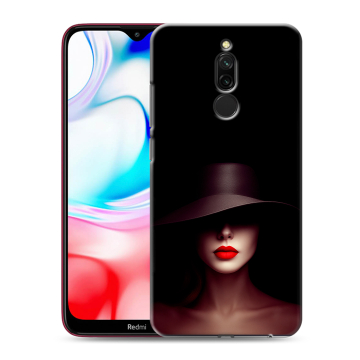 Силиконовый чехол на Xiaomi RedMi 8 с принтом Девушка в шляпе Силиконовый чехол на Xiaomi RedMi 8 с принтом Девушка в шляпе
