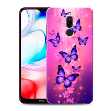 Силиконовый чехол на Xiaomi RedMi 8 с принтом Бабочки Силиконовый чехол на Xiaomi RedMi 8 с принтом Бабочки