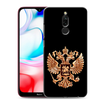 Силиконовый чехол на Xiaomi RedMi 8 с принтом Герб России золотой Силиконовый чехол на Xiaomi RedMi 8 с принтом Герб России золотой