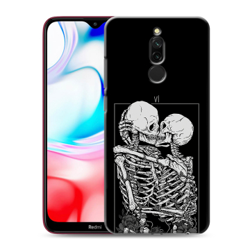 Силиконовый чехол на Xiaomi RedMi 8 с принтом Поцелуй скелетов Силиконовый чехол на Xiaomi RedMi 8 с принтом Поцелуй скелетов