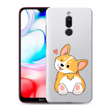 Силиконовый чехол на Xiaomi RedMi 8 с принтом Корги Силиконовый чехол на Xiaomi RedMi 8 с принтом Корги