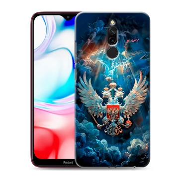 Силиконовый чехол на Xiaomi RedMi 8 с принтом Герб флаг России Силиконовый чехол на Xiaomi RedMi 8 с принтом Герб флаг России
