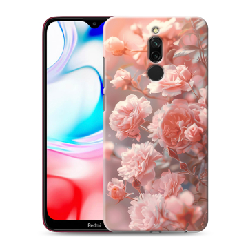 Силиконовый чехол на Xiaomi RedMi 8 с принтом Розовые розы Силиконовый чехол на Xiaomi RedMi 8 с принтом Розовые розы