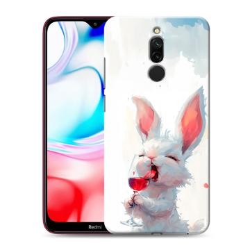 Силиконовый чехол на Xiaomi RedMi 8 с принтом кролик зайчик Силиконовый чехол на Xiaomi RedMi 8 с принтом кролик зайчик
