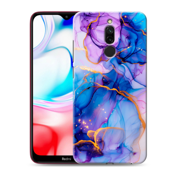 Силиконовый чехол на Xiaomi RedMi 8 с принтом синий мрамор Силиконовый чехол на Xiaomi RedMi 8 с принтом синий мрамор