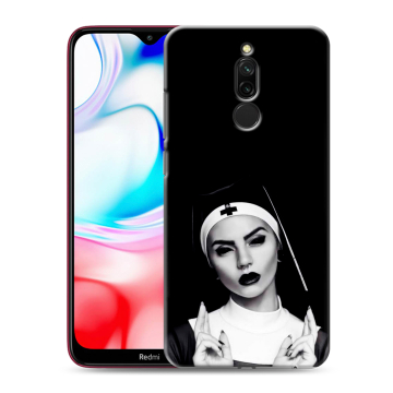 Силиконовый чехол на Xiaomi RedMi 8 с принтом монашка Силиконовый чехол на Xiaomi RedMi 8 с принтом монашка