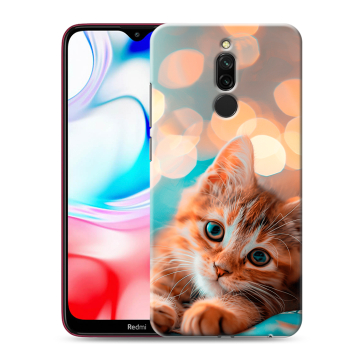 Силиконовый чехол на Xiaomi RedMi 8 с принтом котик Силиконовый чехол на Xiaomi RedMi 8 с принтом котик