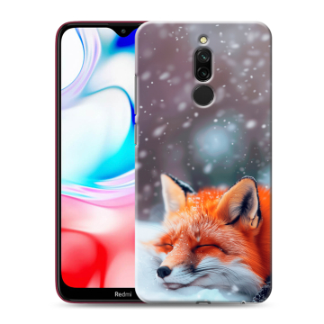 Силиконовый чехол на Xiaomi RedMi 8 с принтом лиса Силиконовый чехол на Xiaomi RedMi 8 с принтом лиса