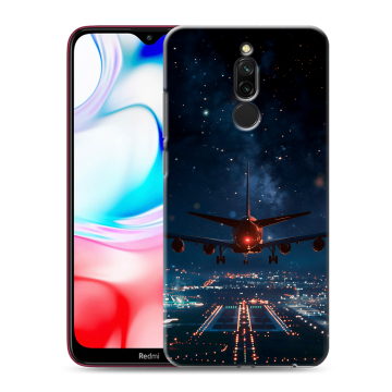 Силиконовый чехол на Xiaomi RedMi 8 с принтом самолет Силиконовый чехол на Xiaomi RedMi 8 с принтом самолет