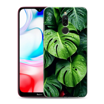 Силиконовый чехол на Xiaomi RedMi 8 с принтом Листья Силиконовый чехол на Xiaomi RedMi 8 с принтом Листья