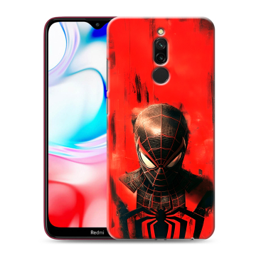 Силиконовый чехол на Xiaomi RedMi 8 с принтом человек паук spiderman Силиконовый чехол на Xiaomi RedMi 8 с принтом человек паук spiderman