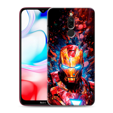 Силиконовый чехол на Xiaomi RedMi 8 с принтом Железный человек Ironman Силиконовый чехол на Xiaomi RedMi 8 с принтом Железный человек Ironman