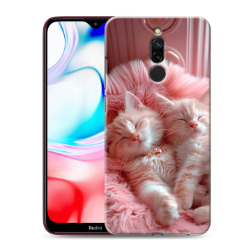 Силиконовый чехол на Xiaomi RedMi 8 с принтом котята котики Силиконовый чехол на Xiaomi RedMi 8 с принтом котята котики