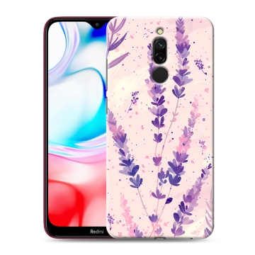 Силиконовый чехол на Xiaomi RedMi 8 с принтом цветы лаванда Силиконовый чехол на Xiaomi RedMi 8 с принтом цветы лаванда