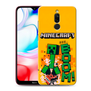 Силиконовый чехол на Xiaomi RedMi 8 с принтом Майнкрафт Minecraft Силиконовый чехол на Xiaomi RedMi 8 с принтом Майнкрафт Minecraft