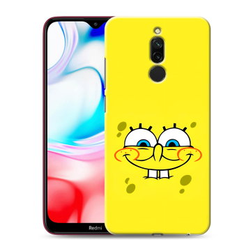 Силиконовый чехол на Xiaomi RedMi 8 с принтом спанчбоб спанч боб
