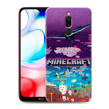 Силиконовый чехол на Xiaomi RedMi 8 с принтом Майнкрафт Minecraft Силиконовый чехол на Xiaomi RedMi 8 с принтом Майнкрафт Minecraft
