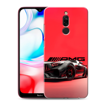 Силиконовый чехол на Xiaomi RedMi 8 с принтом Мерседес Mercedes AMG Силиконовый чехол на Xiaomi RedMi 8 с принтом Мерседес Mercedes AMG