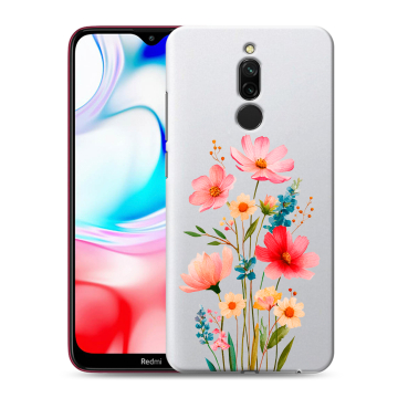 Силиконовый чехол на Xiaomi RedMi 8 с принтом Цветы Силиконовый чехол на Xiaomi RedMi 8 с принтом Цветы