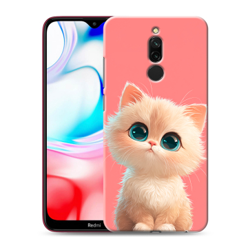 Силиконовый чехол на Xiaomi RedMi 8 с принтом Розовый котенок Силиконовый чехол на Xiaomi RedMi 8 с принтом Розовый котенок