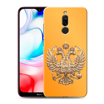Силиконовый чехол на Xiaomi RedMi 8 с принтом Герб Флаг России Силиконовый чехол на Xiaomi RedMi 8 с принтом Герб Флаг России