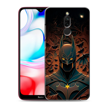 Силиконовый чехол на Xiaomi RedMi 8 с принтом Batman Бэтмен Силиконовый чехол на Xiaomi RedMi 8 с принтом Batman Бэтмен