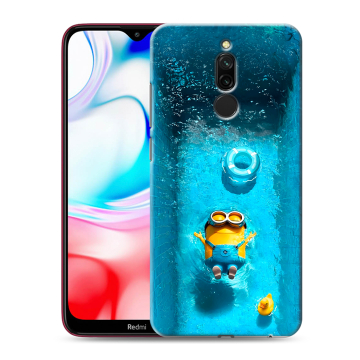 Силиконовый чехол на Xiaomi RedMi 8 с принтом Миньоны Силиконовый чехол на Xiaomi RedMi 8 с принтом Миньоны