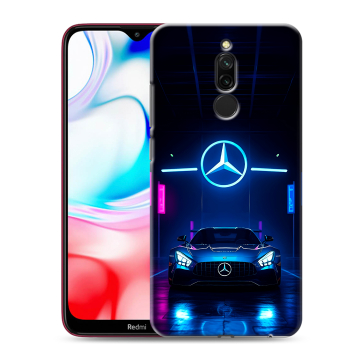 Силиконовый чехол на Xiaomi RedMi 8 с принтом Mercedes Мерседес Силиконовый чехол на Xiaomi RedMi 8 с принтом Mercedes Мерседес