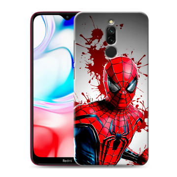 Силиконовый чехол на Xiaomi RedMi 8 с принтом Spiderman Человек паук Силиконовый чехол на Xiaomi RedMi 8 с принтом Spiderman Человек паук