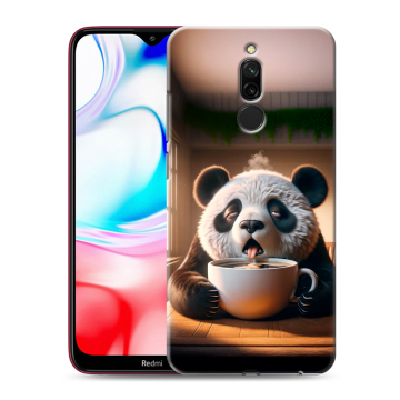 Силиконовый чехол на Xiaomi RedMi 8 с принтом смешная панда Силиконовый чехол на Xiaomi RedMi 8 с принтом смешная панда