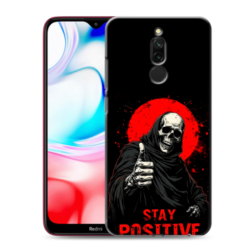 Силиконовый чехол на Xiaomi RedMi 8 с принтом смешной скелет Силиконовый чехол на Xiaomi RedMi 8 с принтом смешной скелет